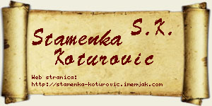 Stamenka Koturović vizit kartica